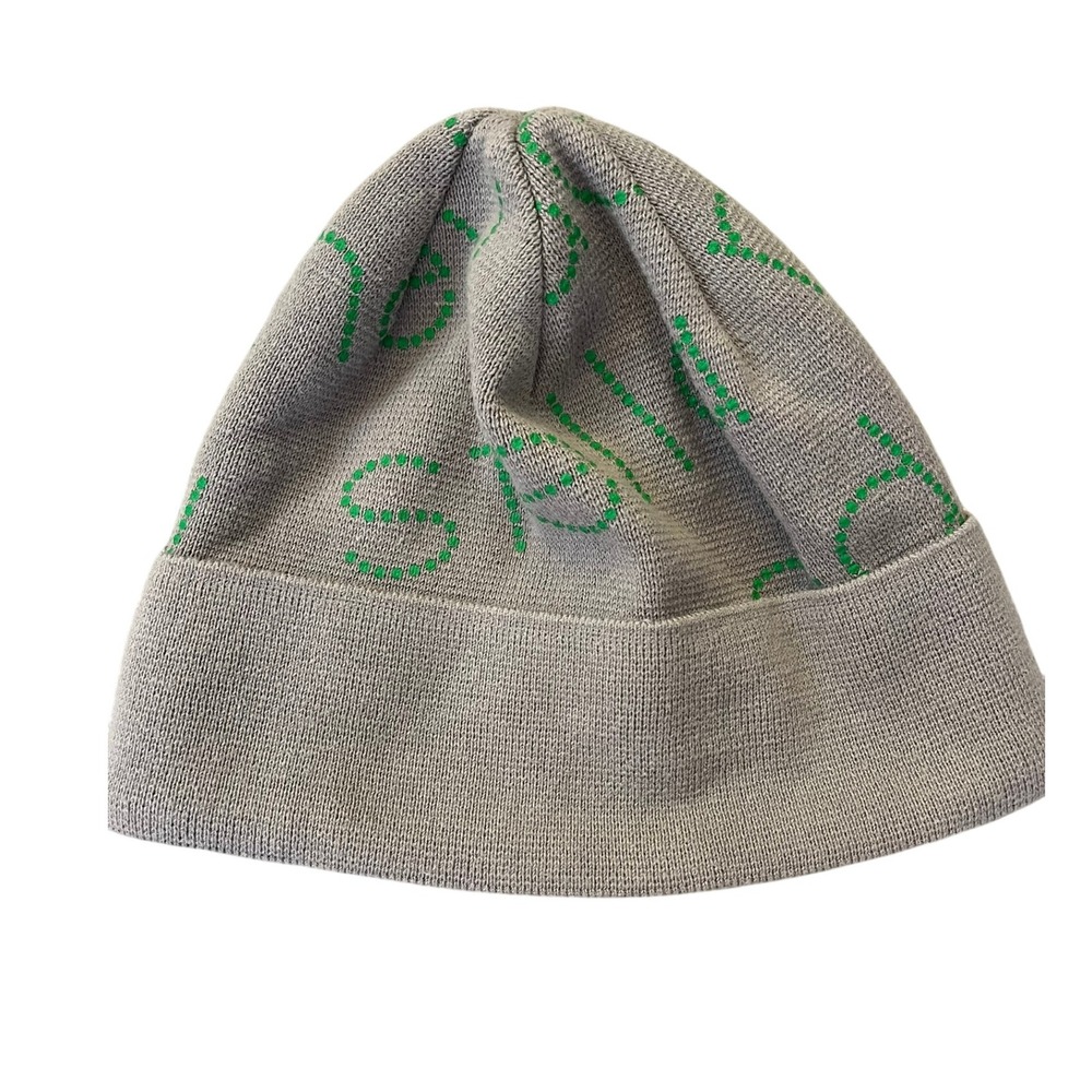 Adidas X Stella McCartney Womens Grey and Green Fleeced Lined Beanie O/S
